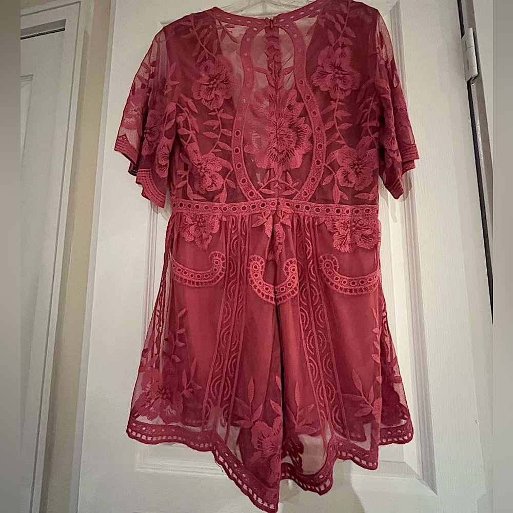 Short sleeve Raspberry Romper - Picture 2 of 6